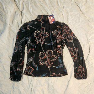 Pinup Couture | Victoria Top | Hibiscus print (size L) | New with tags
